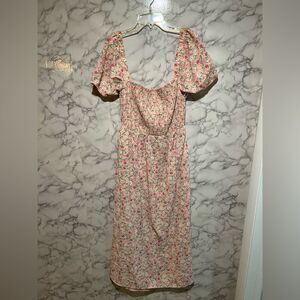Nordstrom Lush Floral Smocked Crisscross Back Dress
